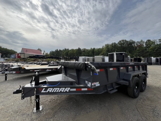 2027 Lamar 7x14 Dump Trailer - Front Quarter View