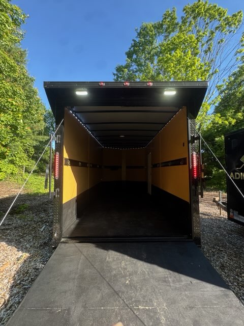 Custom 7x14 V Nose Enclosed Trailer - Interior with Ramp Extended