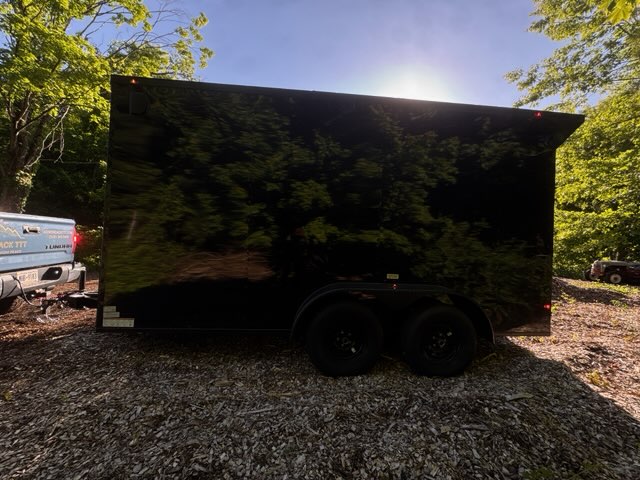 Custom 7x14 V Nose Enclosed Trailer - Side View