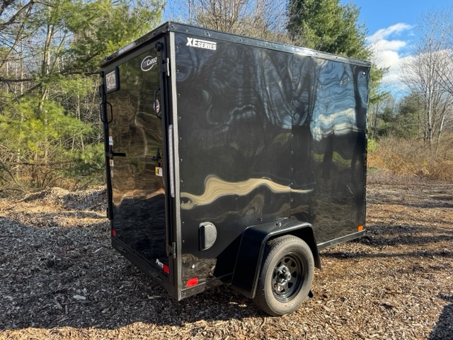 5x8 Enclosed Trailer - Rear Angle View