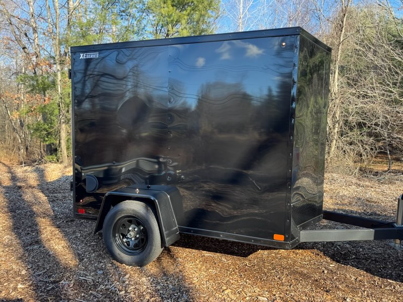 5x8 Enclosed Trailer - Side Angle View
