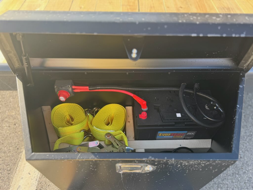 20ft Drive-Over Flatbed Trailer - Toolbox with Straps and Equipment